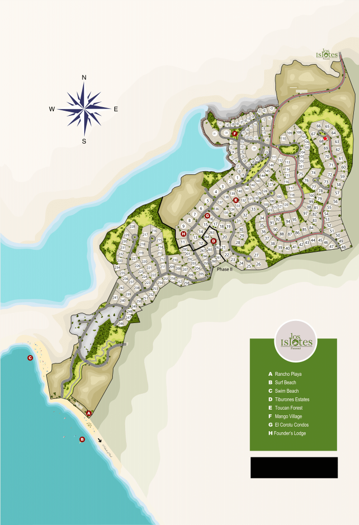 Master plan Los Islotes map